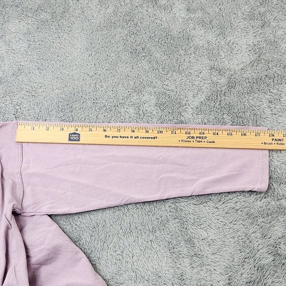 Wild Fable Shirt Womens L Purple Long Sleeve Cropped Top Relaxed Fit Crew Neck - Picture 7 of 8